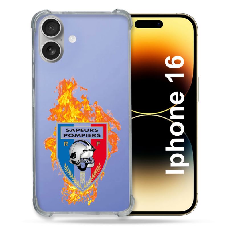 Coque Transparente Pour Apple Iphone 16 Pompier Feu
