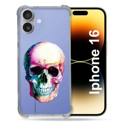 Coque Transparente Pour Apple Iphone 16 Skull Head Crane Colore