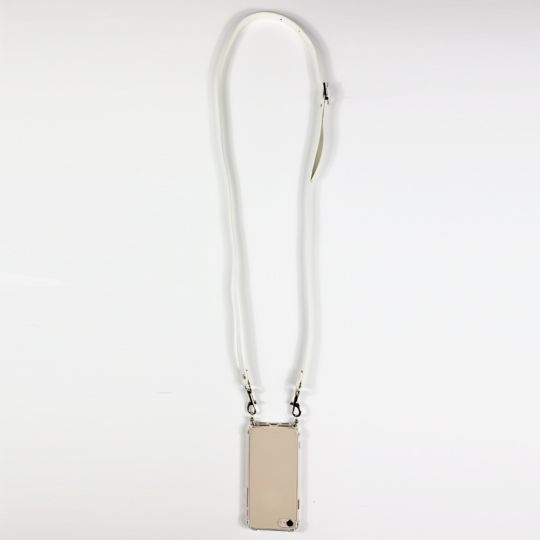 Coque Transparente Pour Apple Iphone 16 Pro Lanière / Cordon Cuir 2 Blanc