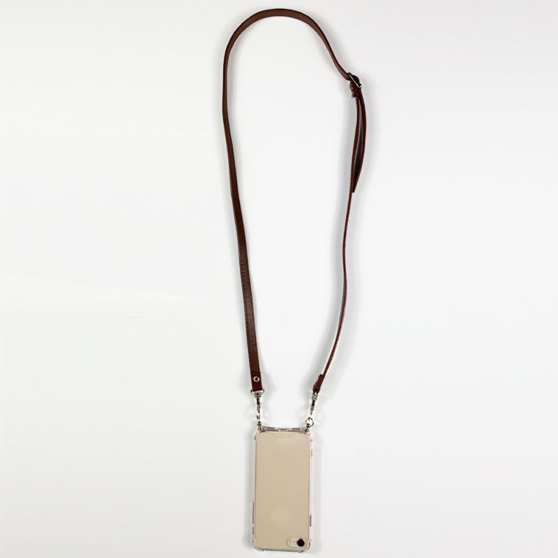 Coque Transparente Pour Apple Iphone 16 Lanière / Cordon Cuir 2 Marron