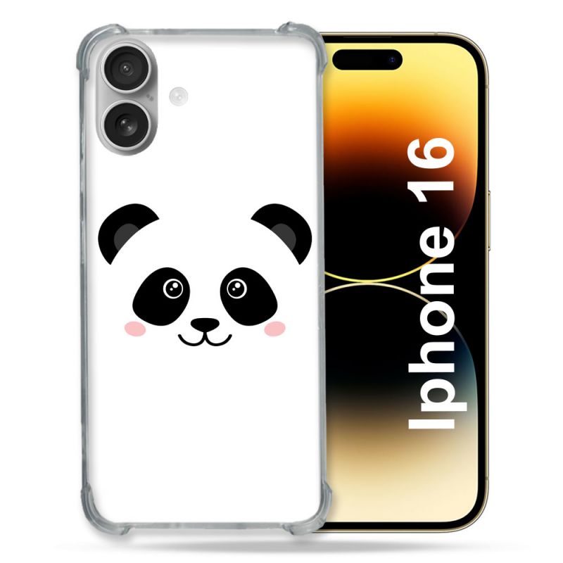 Coque Renforcée Pour Apple Iphone 16 Plus Animal Panda Blanc