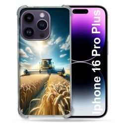 Coque Renforcée Pour Apple Iphone 16 Pro Plus Agriculture Moissonneuse Blé