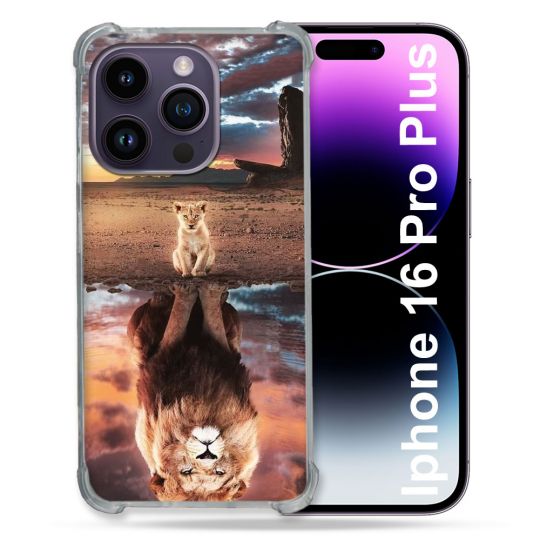 Coque Renforcée Pour Apple Iphone 16 Pro Plus Animal Lion Reflet