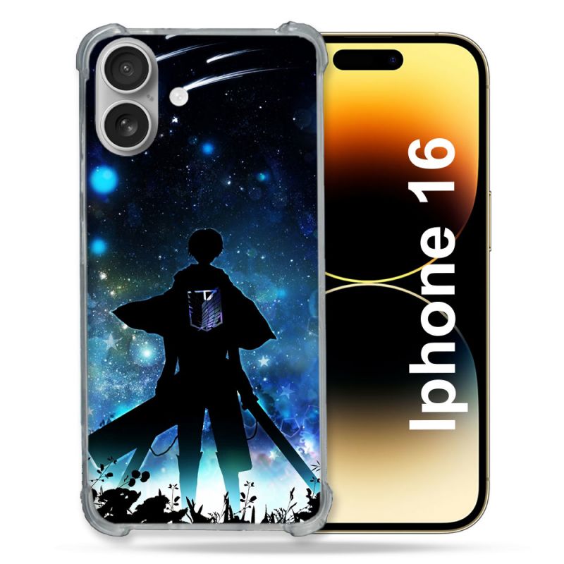 Coque Renforcée Pour Apple Iphone 16 Plus Manga Attaque Titans Levi