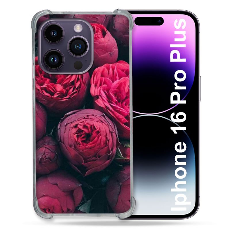 Coque Renforcée Pour Apple Iphone 16 Pro Plus Fleur Pivoine