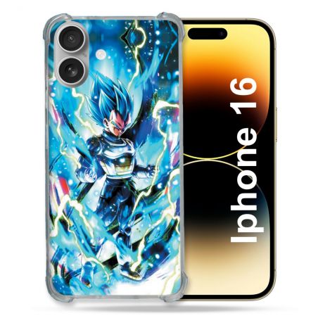 Coque Renforcée Pour Apple Iphone 16 Plus Manga Dragon Ball Vegeta Bleu