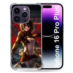 Coque Renforcée Pour Apple Iphone 16 Pro Plus Manga Attaque Titans Mikasa