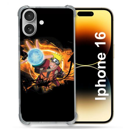 Coque Renforcée Pour Apple Iphone 16 Plus Manga Naruto Noir