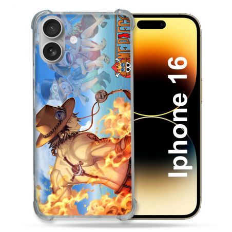 Coque Renforcée Pour Apple Iphone 16 Plus Manga One Piece Ace Color