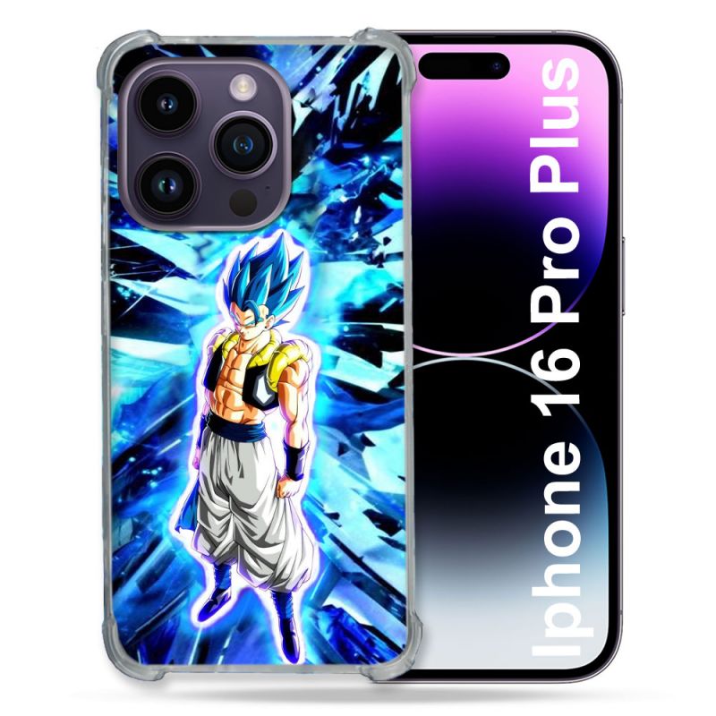 Coque Renforcée Pour Apple Iphone 16 Pro Plus Manga Dragon Ball Gogeta Lumiere