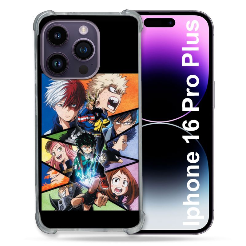 Coque Renforcée Pour Apple Iphone 16 Pro Plus Manga My Hero Academia Noir