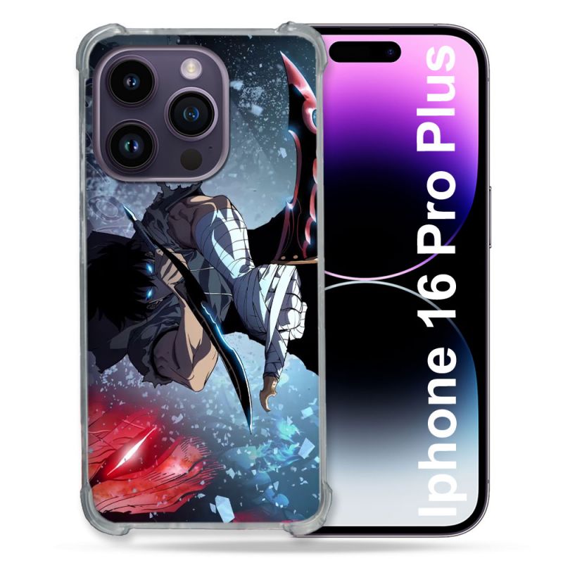 Coque Renforcée Pour Apple Iphone 16 Pro Plus Manga Solo Leveling Sung Epee