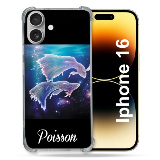 Coque Renforcée Pour Apple Iphone 16 Plus Signe Zodiaque 2 Poisson