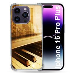 Coque Renforcée Pour Apple Iphone 16 Pro Plus Musique Piano Retro