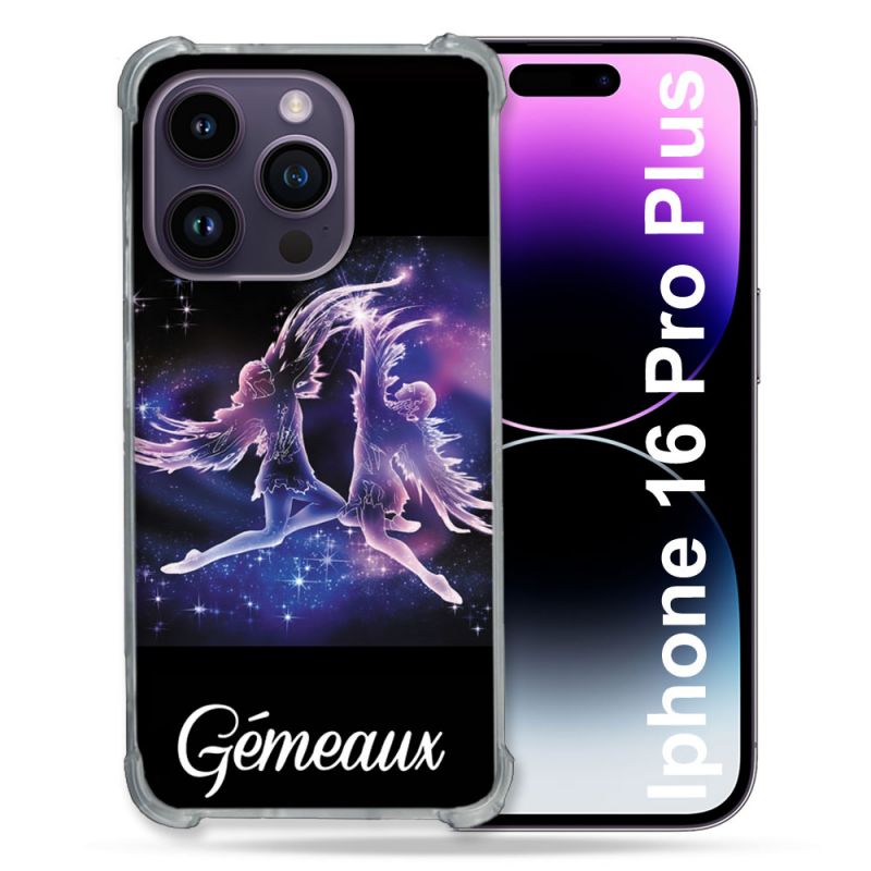 Coque Renforcée Pour Apple Iphone 16 Pro Plus Signe Zodiaque 2 Gémeaux