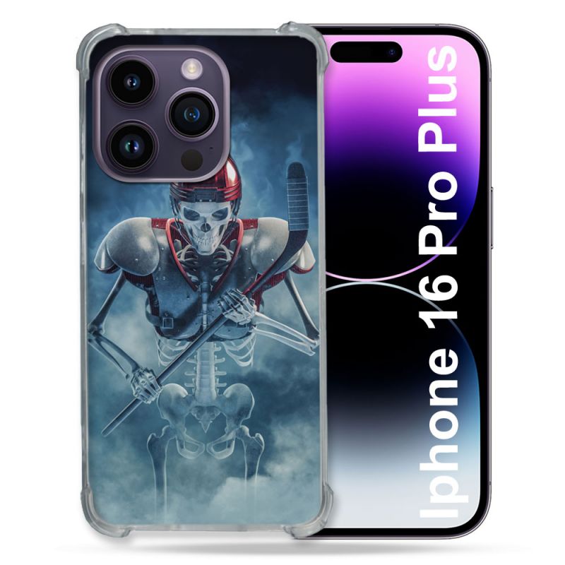 Coque Renforcée Pour Apple Iphone 16 Pro Plus Sport Hockey Squelette