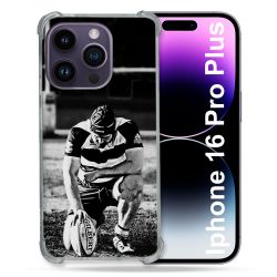 Coque Renforcée Pour Apple Iphone 16 Pro Plus Sport Rugby Noir Blanc