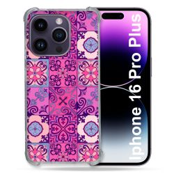 Coque Renforcée Pour Apple Iphone 16 Pro Plus Texture Carreau Ciment Violet
