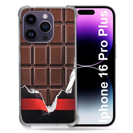 Coque Renforcée Pour Apple Iphone 16 Pro Plus Texture Trompe Oeil Chocolat