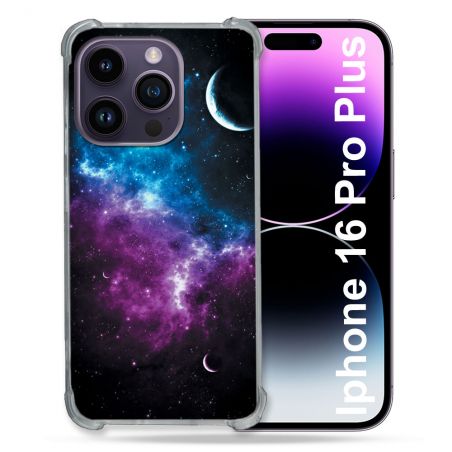 Coque Renforcée Pour Apple Iphone 16 Pro Plus Univers Bleu Violet