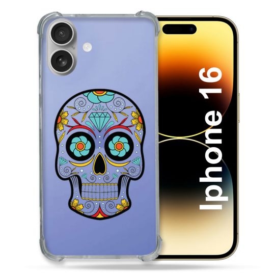 Coque Transparente Pour Apple Iphone 16 Plus Tete Mort Color