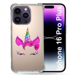 Coque Transparente Pour Apple Iphone 16 Pro Plus Licorne Paillette