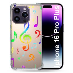 Coque Transparente Pour Apple Iphone 16 Pro Plus Note Musique Colore