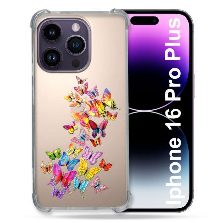 Coque Transparente Pour Apple Iphone 16 Pro Plus Papillon Multicolore