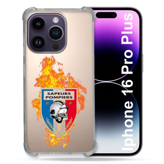 Coque Transparente Pour Apple Iphone 16 Pro Plus Pompier Feu