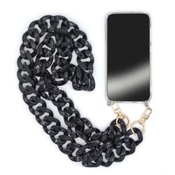 Coque Transparente Pour Apple Iphone 16 Pro Plus Lanière / Cordon Anneaux Noir