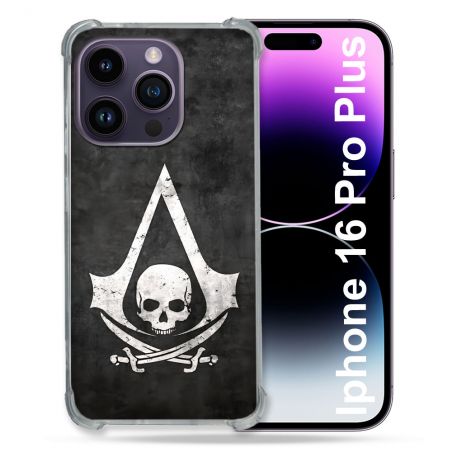 Coque Renforcée Pour Apple Iphone 16 Pro Plus Assassin Creed Tete Mort