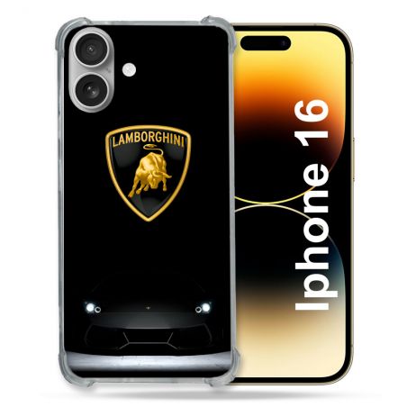 Coque Renforcée Pour Apple Iphone 16 Lamborghini Noir