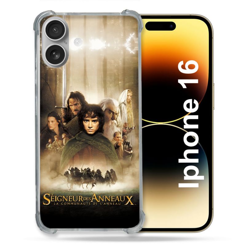 Coque Renforcée Pour Apple Iphone 16 Le seigneur Des Anneaux Affiche