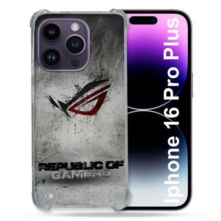 Coque Renforcée Pour Apple Iphone 16 Pro Plus ROG Gris