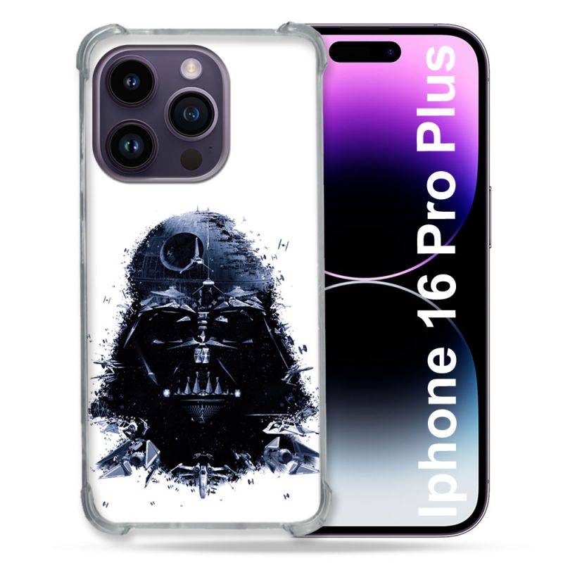 Coque Renforcée Pour Apple Iphone 16 Pro Plus Star Wars - Dark Vador Blanc