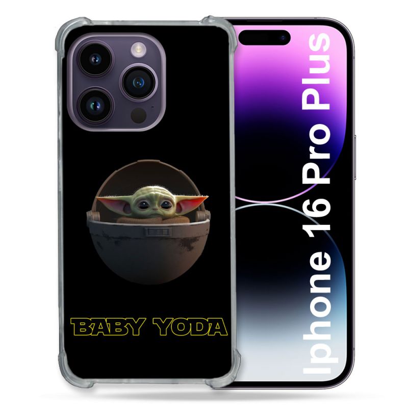 Coque Renforcée Pour Apple Iphone 16 Pro Plus Star Wars - Yoda bebe noir