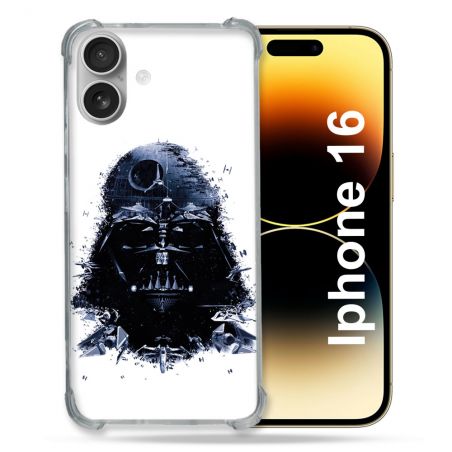 Coque Renforcée Pour Apple Iphone 16 Star Wars - Dark Vador Blanc