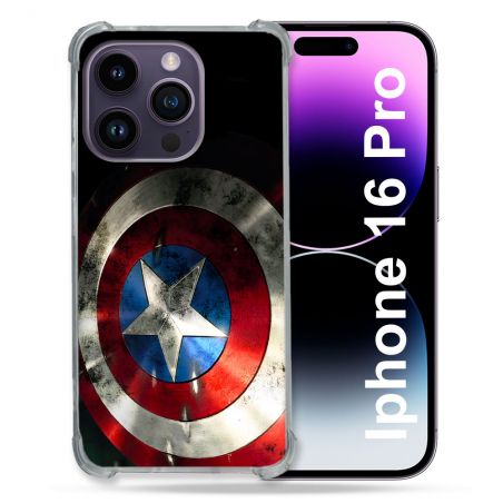 Coque Renforcée Pour Apple Iphone 16 Pro Captain America Bouclier