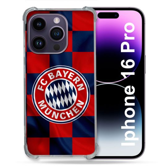 Coque Renforcée Pour Apple Iphone 16 Pro Foot Bayern Munich Carreaux