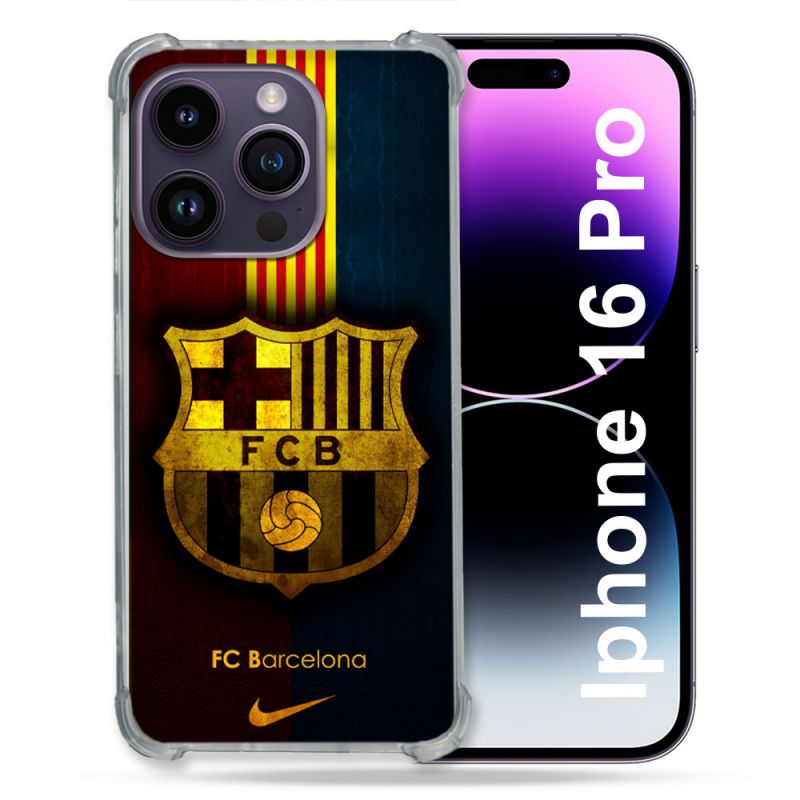 Coque Renforcée Pour Apple Iphone 16 Pro Foot FC Barcelone Vintage