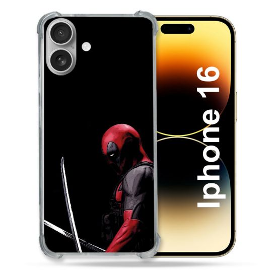 Coque Renforcée Pour Apple Iphone 16 Plus Deadpool Epee