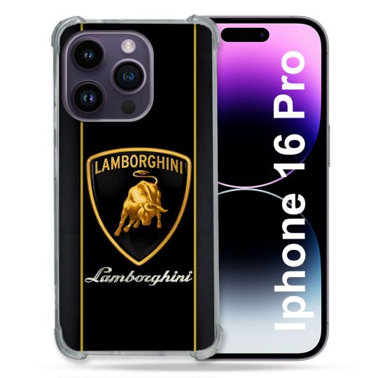 Coque Renforcée Pour Apple Iphone 16 Pro Lamborghini Carbone