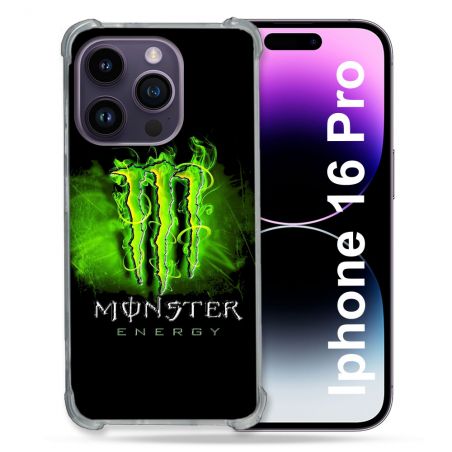 Coque Renforcée Pour Apple Iphone 16 Pro Monster Energy Vert