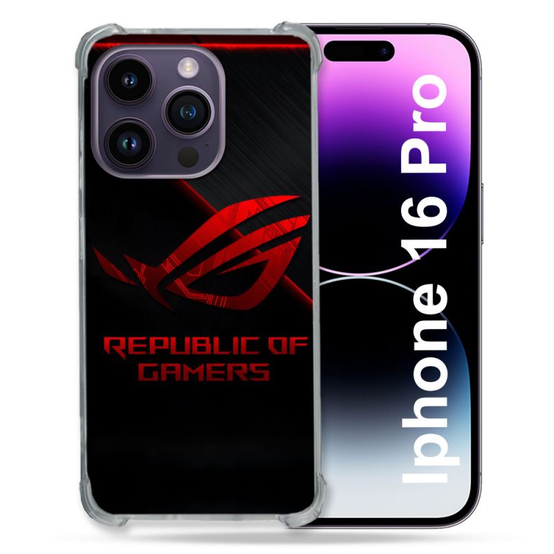 Coque Renforcée Pour Apple Iphone 16 Pro ROG Rouge