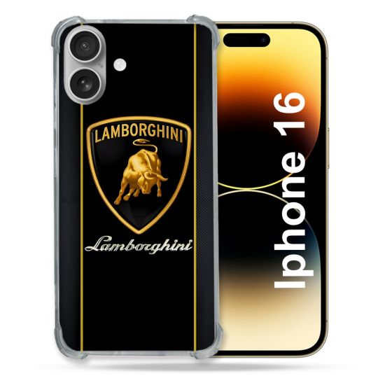 Coque Renforcée Pour Apple Iphone 16 Plus Lamborghini Carbone