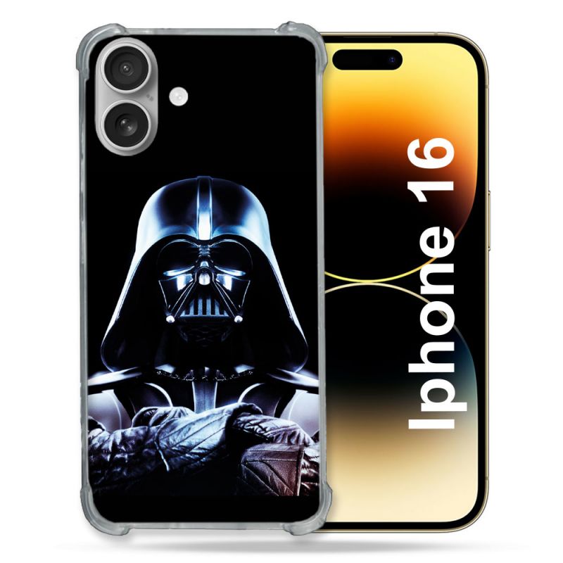 Coque Renforcée Pour Apple Iphone 16 Plus Star Wars - Dark Vador Noir