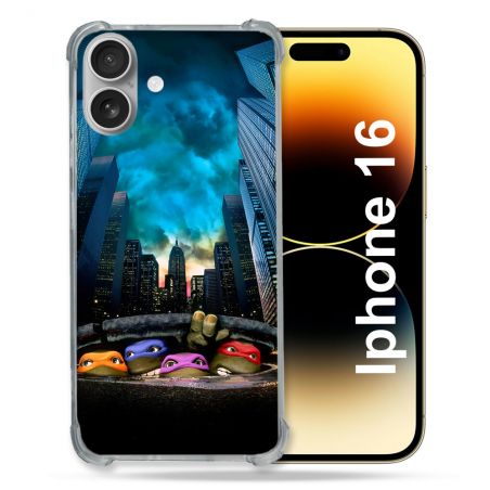 Coque Renforcée Pour Apple Iphone 16 Plus Tortue Ninja Ville
