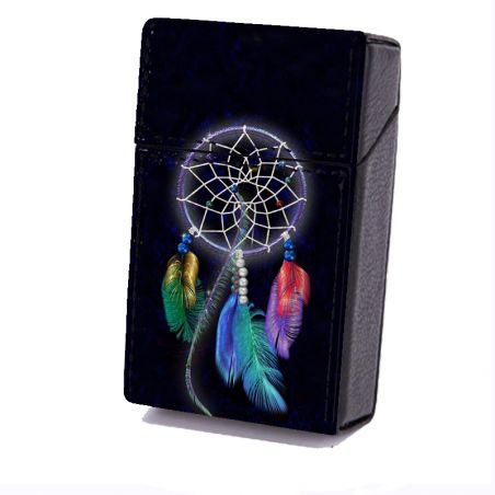 Etui En Cuir Paquet de Cigarette Attrape Reve Multicolore