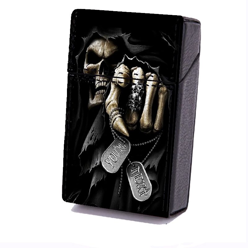 Etui En Cuir Paquet de Cigarette Tete Mort Next
