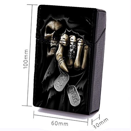 Etui En Cuir Paquet de Cigarette Tete Mort Next
